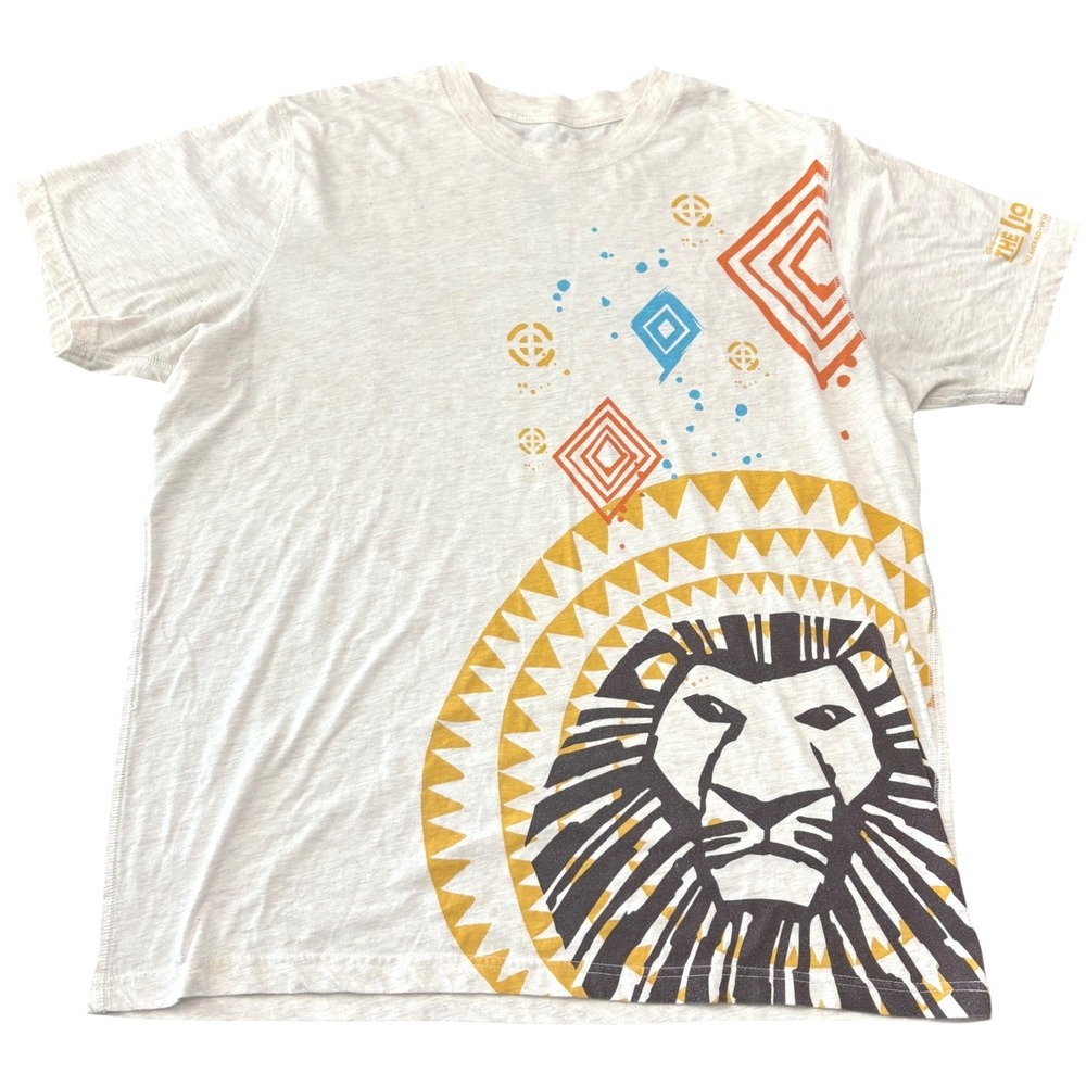 Disney The Lion King Musical Graphic T-Shirt Mens XL Oatmeal Broadway Tee